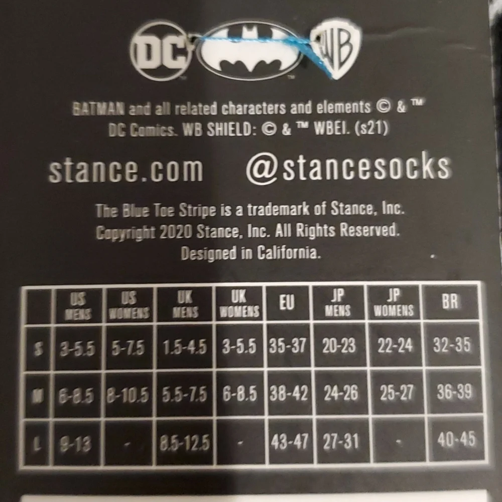 NEW Stance Batman socks . New with tags